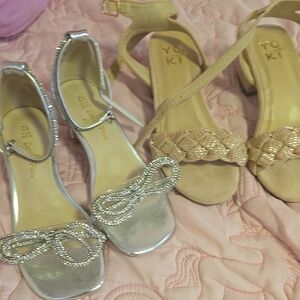 Dream Pairs Silver and Beige Kids Dress Shoes